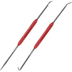 2 PCS Hook and Pick Set Set Puller Money ، Precision Pick and Hook Set ، أداة إزالة سهلة لأختام زيت التلقائي O-Ring Seal Sup ، خطاف مفك البراغي المطبوع للزيت لمعظم المركبات (أحمر) (أحمر)