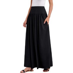 Sweet Hearts Maxi Skirts for Women with Pockets- Elastic Waist Casual Long Skirts XS-XL Made in USA