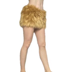 BIANNA Faux Fur Skirt, Handmade Furry Mini Micro Skirt, Rave Party Festival Parade Costume Mardi Gras Halloween, Made in US