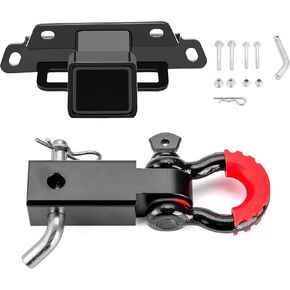 WeiSen Rear Hitch Receiver for Standard 2'' Attachments & 2" Shackle Hitch Receiver with 3/4'' D Ring Shackle, 7/8" Locking Pin Compatible with Kawasaki Teryx KRX 4 1000 2020-2025