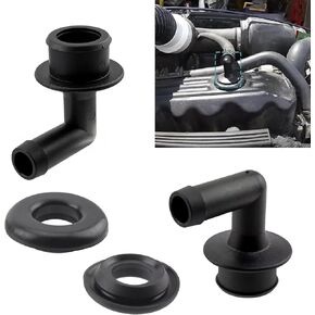 2 PCS Car PCV Vent Valve Elbows & Grommets Set, Pressure Regulator PCV Valve Elbow Kit, OEM #3013360AA 02946079 2946079 53030497, Compatible with Jeep Grand Cherokee 4.0L 2000-2004 (Black)