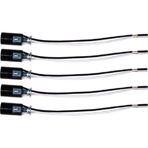 12 Pack - Candelabra Base Lamp Holder Light Socket, Keyless Phenolic, 6 Inch Wire Leads, for E12 Incandescent LED Light Bulbs