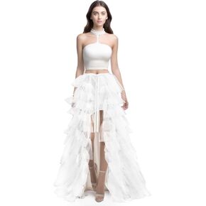 Maxi Mesh Tulle Skirt White Detachable Train Train Train Length Lender Tutu Tutu Turtts for Wedding Dress Prom Maxi Tulle Train for Bridal Bridal Bachelor Party Stabits
