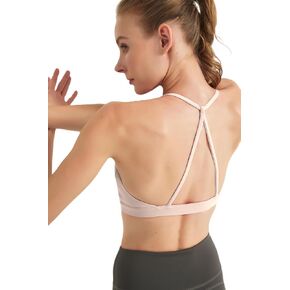 Sports Bras for Women Padded Racerback Low Impactt Gym Bra Padded Medium Impact Yoga Tops