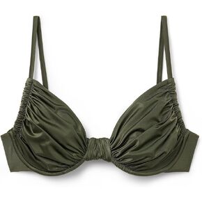 Woman's Balconette Swimsuit Top Shiny Satin