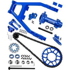 Roller Chain&Rear Swing Arm&Hub Chain Gears&Wheel Hub Hex&Caliper&Brake Disk&Front Sprocket&Chain Guard Protector&Knuckle&Pull Rod Parts for LOSI 1/4 Promoto-MX Motorcycle RTR FXR,Navy Blue