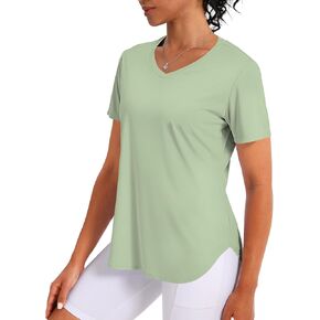 Women's Short Sleeve Shirts UPF 50+ Sun Shirt V Neck Workout Tops UV Protection Shirts Lightweight