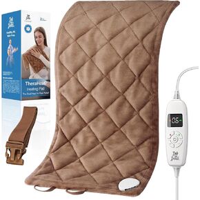 BOB AND BRAD Weighted Heating Pad with Far Infrared Therapy for Back Pain & Cramps Relief, Adjustable Belt Included, Deeper Muscle Relief for Neck and Shoulders, Leg, FSA HSA Eligible, 12"x24" (Gray)