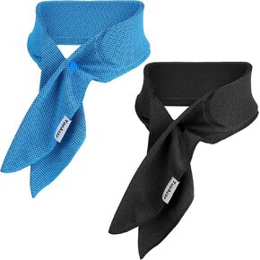 Cooling neck wraps, neck coolers for hot weather, headbands, with long lasting gel and full wrap fabrics, 2 packs