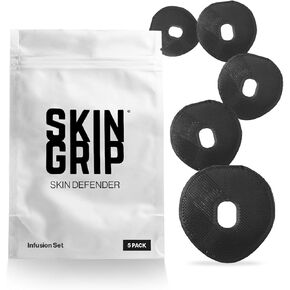 Skin Grip: Skin Defender Reusable Barrier Compatible with Dexcom G7 & Stelo CGM Devices – Pre-Cut, Non-Adhesive Cover for Continuous Glucose Monitor Sensors – Helps Prevent Allergic Reactions – 5 Pack