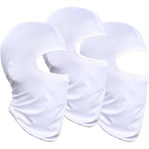 3 Pieces Balaclava Face Mask Outdoor Cycling Headgear Motorcycle Face Masks for Men and Women (white)