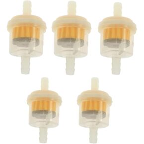 VizGiz 5 Pack Lawn Mower Inline Fuel Filter with Magnet 1/4 inch Fuel Line Tubing Mini Dirt Bike Gas Filters for Motorcycle Motorbike Gas Powered Pressure Washer Chainsaw Post Hole Digger Snow Blower