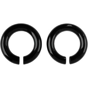 Pierced Owl Black Obsidian Stone Hoop Plugs, Sold As Pair