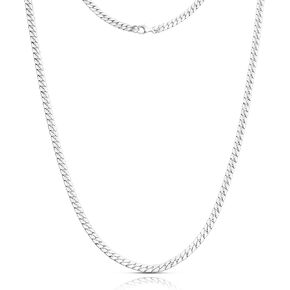 Silver Chain for Men, 3mm/5mm Herringbone Chains for Men Stainless Steel,Mens Necklace Chain 20/22 inch,Gift Box Included