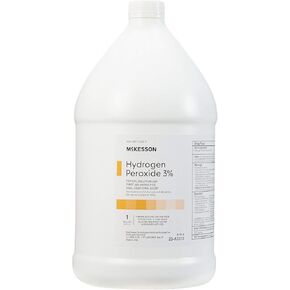 McKesson Hydrogen Peroxide 3%, 1 Gallon [Pack of 4] Bulk, Topical Solution USP, First Aid Antiseptic, Oral Debriding Agent