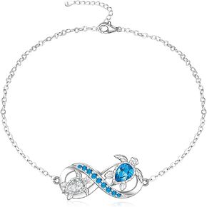 Fenthring Sea Turtle Anklet Infinity Turtle Ankle Bracelets for Women Anklets Sterling Silver 925 Beach Ocean Theme Jewelry Mothers Day Gifts