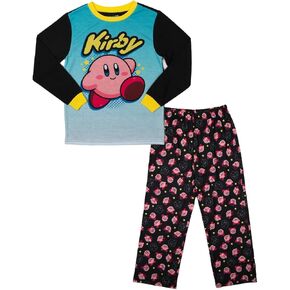 مجموعة ملابس نوم Kirby للشباب BioWorld: قميص تي شيرت طويل الأكمام ، وسروال النوم ، وسروال النوم