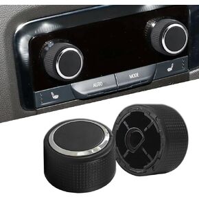 2PCS Rear Audio Control Knob Dial Tuner, Radio Knobs Replacement, Plastic Insert Audio Volume Adjustment Knob Cover Kit, Car Accessories for 07-13 Chevy GMC Buick, Replace OEM#22912547