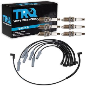 TRQ Ignition Kit Spark Plugs Wire Set Compatible with 1997-1998 Dodge B1500 1997 B2500 1997-2003 Dakota 1998-1999 Durango 1997-2001 Ram 1500 1999-2003 Ram 1500 Van 2001 Ram 2500 Van
