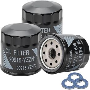 Non-OEM Aftermarket 90915-YZZN1 Oil Filter & Crush Washer |3-Pack | Fits Toyota 1984-2024 Avalon, Camry, Corolla, Prius, RAV4 & Lexus ES/NX/RX/TX/UX 2019-2024 | Replaces 90915-YZZF2, 90915-10009