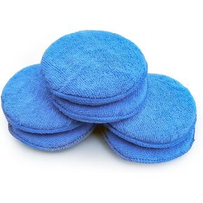 4 PCS Microfiber Wax Applicator Pads, Automotive Foam Applicator Pads with 5 Inch Diameter, Wax Applicator Pads for Car Cleaning and Fine Polishing, Universal Car Accessories