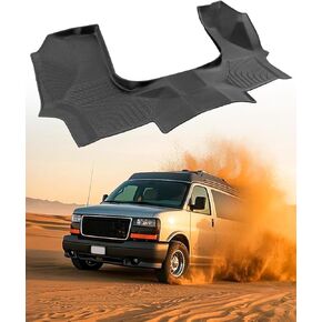 حصيرة أرضية للسيارة لـ Chevy Express: TPE Black Rubber Front Liner - ملحقات الشاحنة تناسب Chevrolet Express for GMC Savana 1500 2500 3500 2015 2015 2017 2018 2019 2020 2021 2022 2023