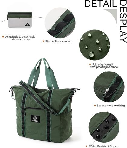 Lightweight Travel Bag for Men&Women Waterproof Overnight Bag With Removable Strap,Luggage Bag with Trolley Sleeve in Saudi Arabia