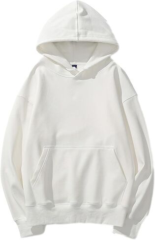 ANUFER Unisex Mens Womens Velvet Lined Cotton Pullover Hoodies Casual Plain Sweatshirt Jumper in Saudi Arabia
