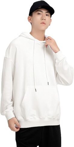ANUFER Unisex Mens Womens Velvet Lined Cotton Pullover Hoodies Casual Plain Sweatshirt Jumper in Saudi Arabia