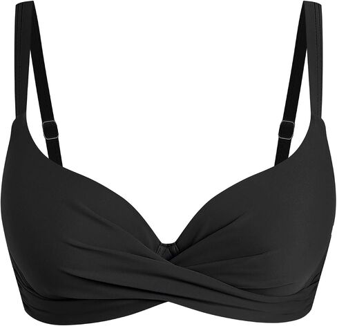 ZAFUL Women Twist Front Underwire Bikini Top Push Up Lace Up Swimsuit Tops Bra Padded Bathing Suit Tops in Saudi Arabia