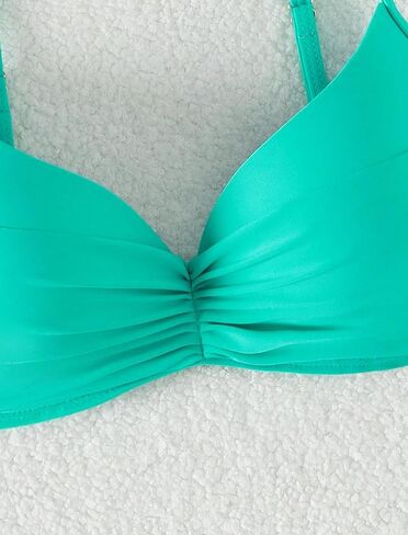 نساء zaful twist الأمامي underwire bikini أعلى دفع الدانتيل لأعلى قمم السباحة قمم حمالة الصدر مبطنة بدلة السباحة مبطنة in Saudi Arabia