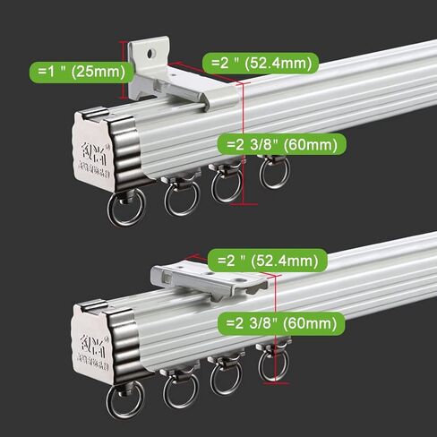 ZSHINE Curtain Single Tracks Ceiling or Wall Mounting Heavy-Duty Curtain Rails for Living Room Bedroom Room Divider (White, 13.1ft) in Saudi Arabia