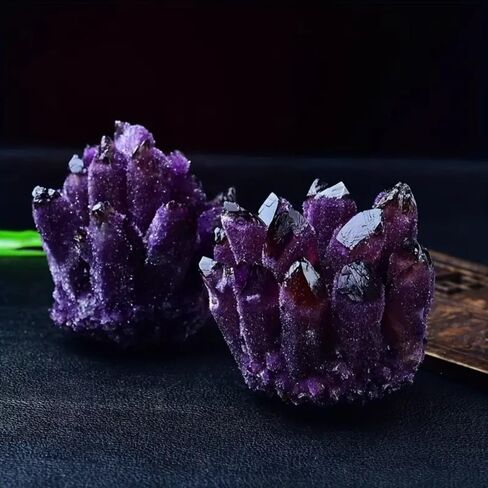 Natural Crystal Cluster Clear Quartz Mineral Crystal Cluster Cluster Healing Ornament Hue Reflection Feng Shui Home Decor (White) in Kuwait