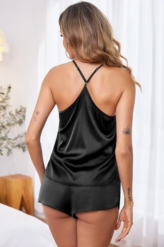 Ekouaer Silk Pajamas Set for Women Satin Lingerie Pjs Cami Top and Shorts Soft 2 Piece Nightwear in Saudi Arabia