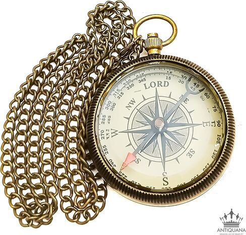 Brass Compass Unique Print 'GOD is with Yout' Engraved Compass with Leather Case and Chain A Great Gift Item for Your Loved Ones in Saudi Arabia