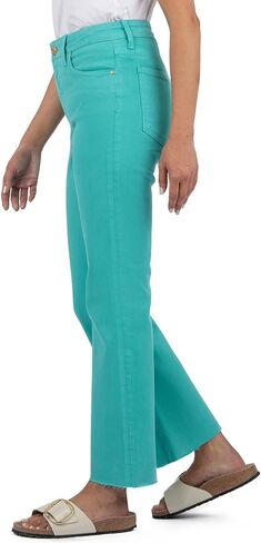 KUT from the Kloth Kelsey High-Rise Fab AB Ankle Flare with Raw Hem in Saudi Arabia