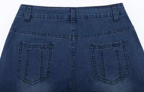 AULKEEP Women Embroidery Bell Bottom Jeans Slim Washed Floral Graphic Blue Jean Casual High Waist Pants in Saudi Arabia