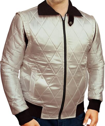 Premium Quality Satin Fabric Quilted Jacket - Golden Embroidery of Scorpio in Saudi Arabia