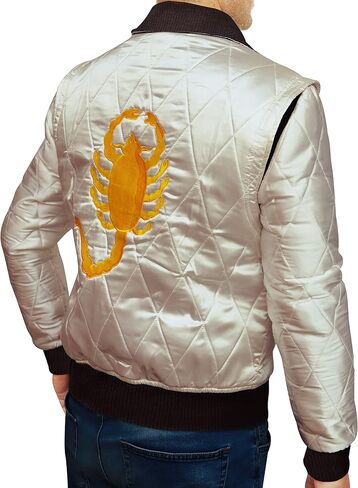 Premium Quality Satin Fabric Quilted Jacket - Golden Embroidery of Scorpio in Saudi Arabia
