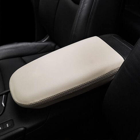 BOYOUS Car Armrest Cover Waterproof Center Console Pad Covers Scratch Resistance Leather Protector Interior Decoration Accessories Fit for Cadillac XT5 2016-2025 XT6 2020-2025（Beige Stitches） in Saudi Arabia