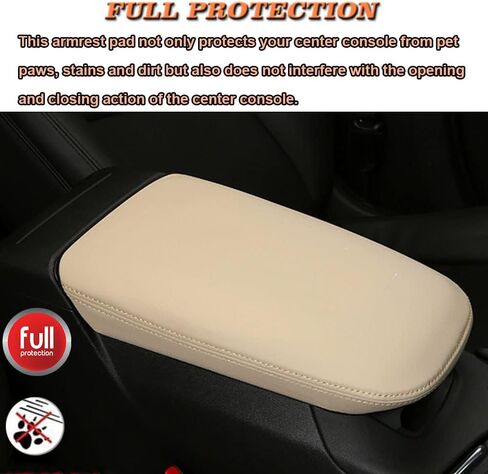BOYOUS Car Armrest Cover Waterproof Center Console Pad Covers Scratch Resistance Leather Protector Interior Decoration Accessories Fit for Cadillac XT5 2016-2025 XT6 2020-2025（Beige Stitches） in Saudi Arabia