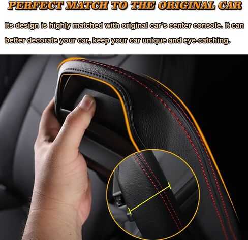 BOYOUS Car Armrest Cover Waterproof Center Console Pad Covers Scratch Resistance Leather Protector Interior Decoration Accessories Fit for Cadillac XT5 2016-2025 XT6 2020-2025（Beige Stitches） in Saudi Arabia
