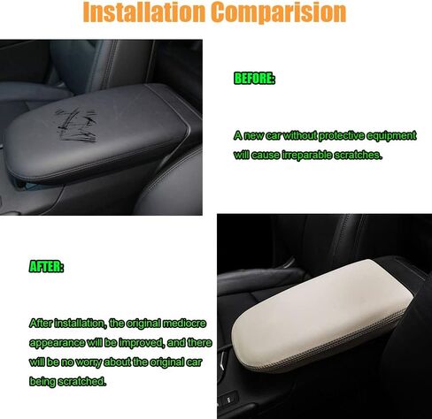 BOYOUS Car Armrest Cover Waterproof Center Console Pad Covers Scratch Resistance Leather Protector Interior Decoration Accessories Fit for Cadillac XT5 2016-2025 XT6 2020-2025（Beige Stitches） in Saudi Arabia