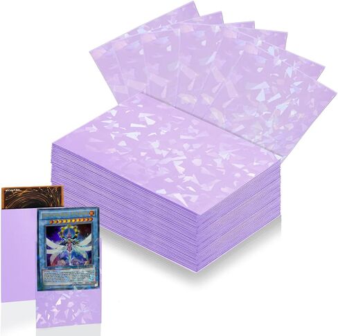 100 Count Pink Card Sleeves for Trading Cards, Perfect Fit Shiny MTG Card Sleeves, Holographic Card Sleeves Fit for Magic, Photocard, TCG, Baseball/Sports Cards, Yugioh Card, Game Card 66 * 91 mm in Saudi Arabia