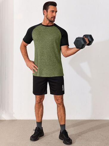 Runcati Mens عرضة قليلة النحافة راجلان القصيرة الأكمام كروشنك بيسبول تيس بلوك قميص أزياء أزياء in Saudi Arabia