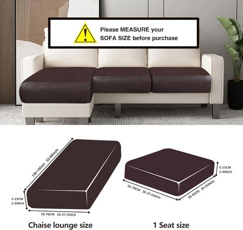 PU Leather Couch Slipcovers, Waterproof Stretch Sofa Seat Cushion Covers, Faux Leather Loveseat Cushion Replacement, Furniture Protector (2 Pack, Chocolate) in Saudi Arabia