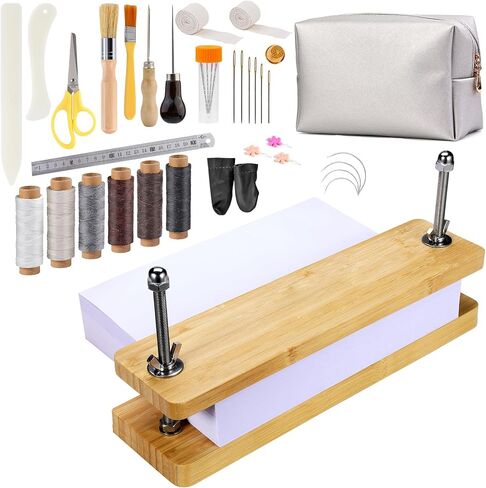 Book Press - Bamboo Wood Bookbinding Press for Craft Enthusiasts - Anti-Slip Mat, Portable & Handmade Book Binding Tool - Ideal for Flower DIY Bookbinding & Comic Book Pressing - 15 * 3.14" Size in Saudi Arabia