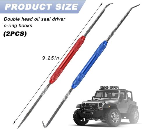 2 PCS Hook and Pick Set Puller Remover, Precision Pick and Hook Set, Easy Removal Tool for Auto Oil Seals O-Ring Seal Gasket, Pointed Oil Seal Screwdriver Hook Set for Most Vehicles (Red) in Saudi Arabia