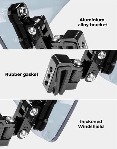 KEMIMOTO Motorcycle Windshield Upgraded Aluminum Metal Heightened Windshield Spoiler Clip Universal Adjustable Extension Clips Windshield Extension Cleaning in Saudi Arabia