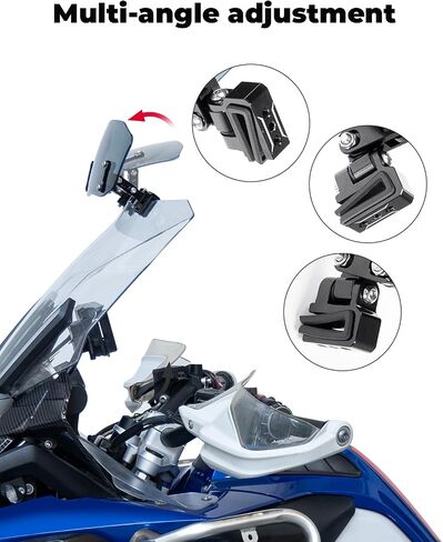 KEMIMOTO Motorcycle Windshield Upgraded Aluminum Metal Heightened Windshield Spoiler Clip Universal Adjustable Extension Clips Windshield Extension Cleaning in Saudi Arabia